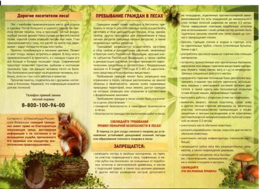 Памятка "Берегите лес"